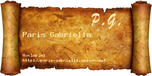 Paris Gabriella névjegykártya
